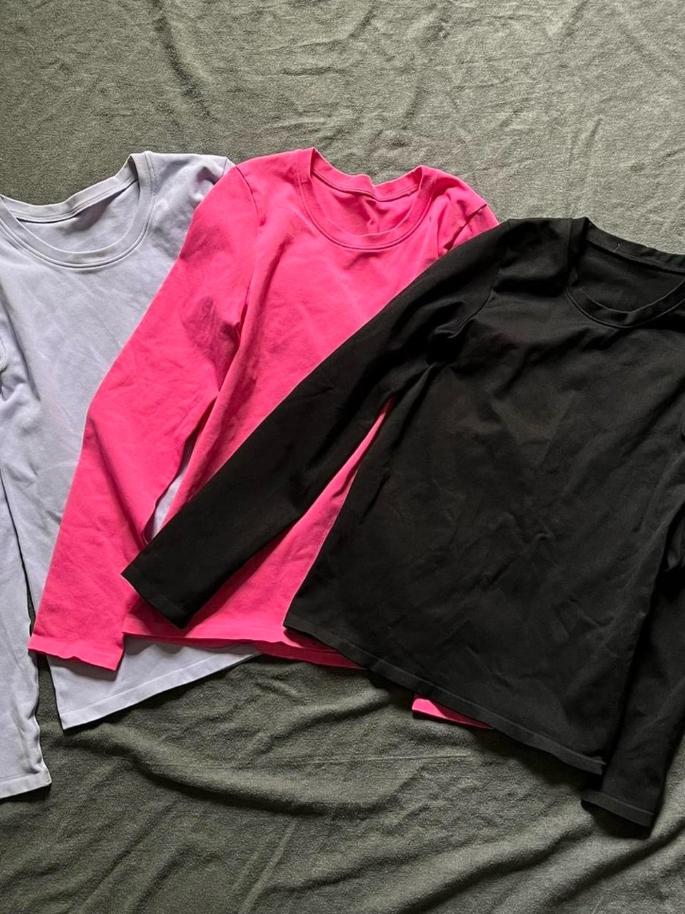 OQQ brand women's nylon long sleeve shirt 3 pack